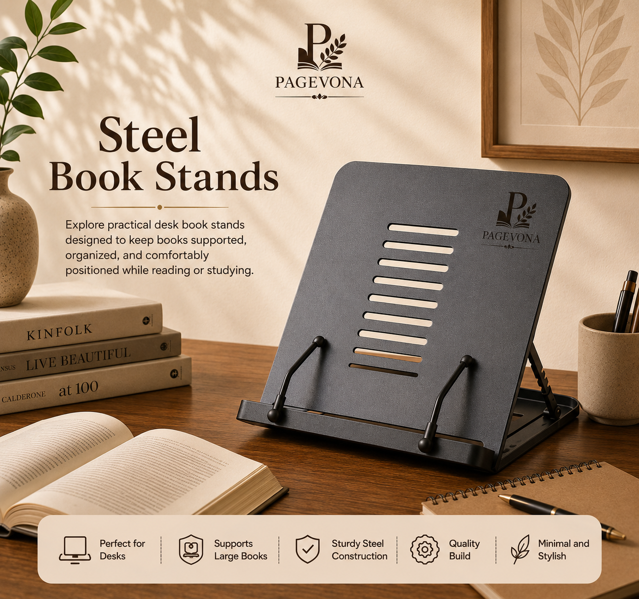 Steel Book Stands