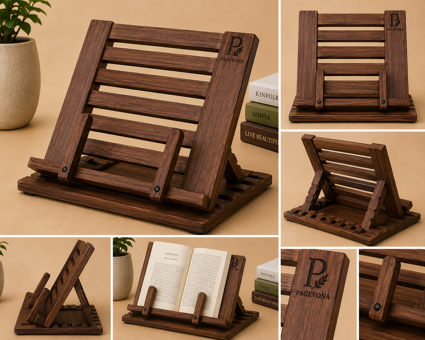 Classic Wooden Adjustable Book Stand