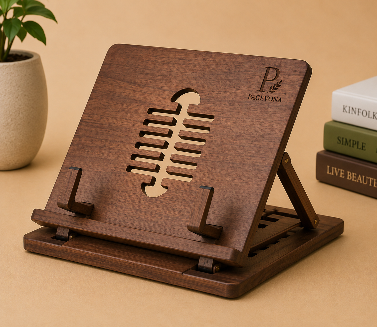 Foldable Wooden Adjustable Book Stand